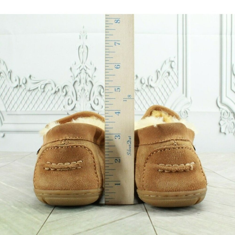 LL Bean Brown Suede Wicked Good Shearling Lined Moccasin Slippers 12 M - Picture 6 of 10
